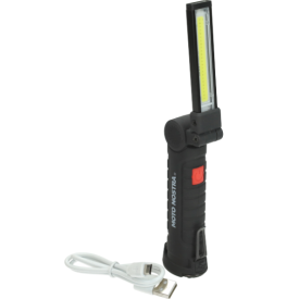 Werkplaats zaklamp led (USB) zwart Moto Nostra. 250 lumen.