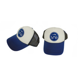 Pet met Tomos logo in de kleur blauw