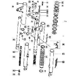 Zoek onderdelen op tekening Tomos Voorvork Oud type ( voor bj. 2007)