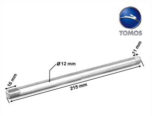 Voorwielas Tomos 215mm x M12 x 1.0