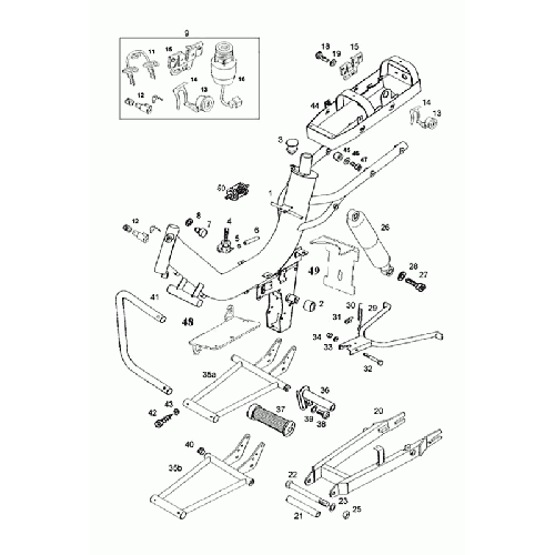 Valbeugel chroom Tomos Revival